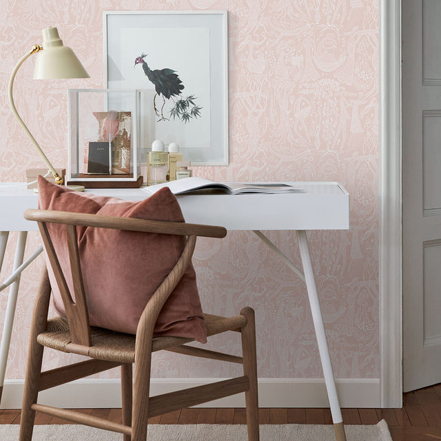 Poème d'Amour Blush by Boråstapeter Whimsical Wallpaper – Schumacher 1764