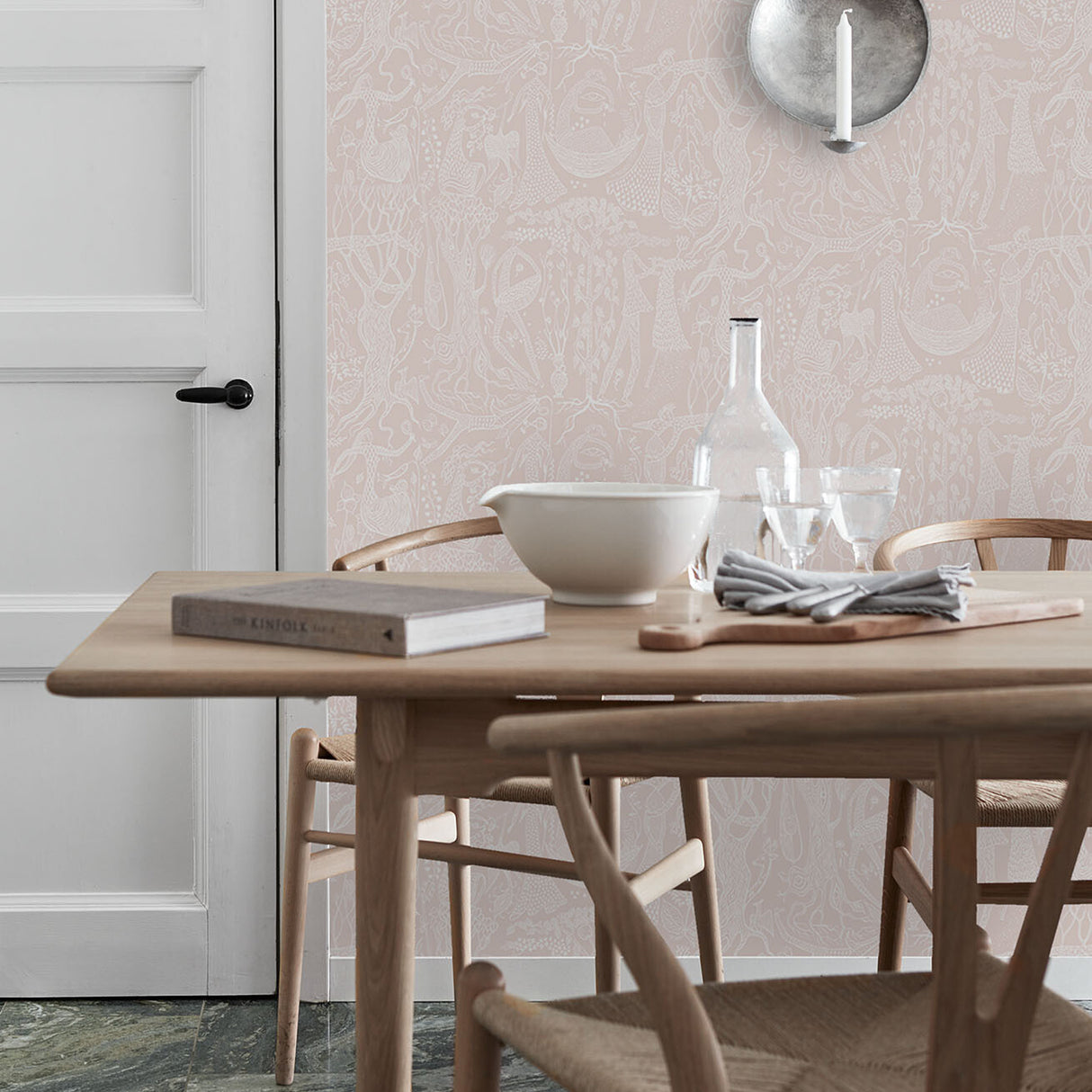 Poème d'Amour Blush by Boråstapeter Whimsical Wallpaper – Schumacher 1764