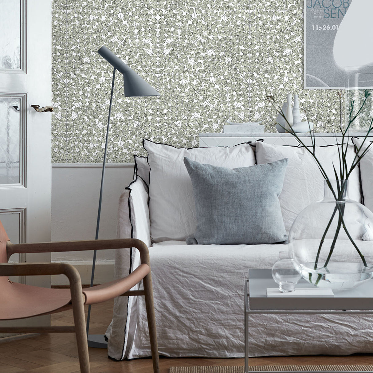 Romans Leaf by Boråstapeter Scandinavian Leaf Wallpaper – Schumacher 1769