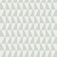 Trapez Sage geometric wallpaper by Boråstapeter for Schumacher, shown in a modern interior setting.