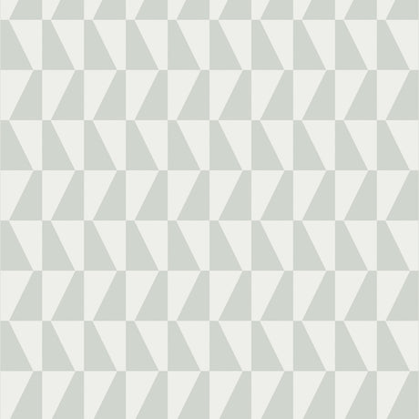 Trapez Sage geometric wallpaper by Boråstapeter for Schumacher, shown in a modern interior setting.