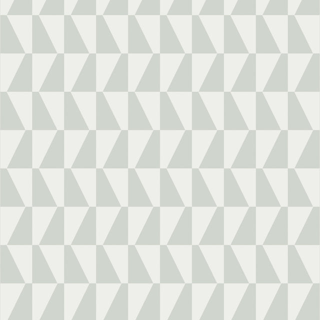 Trapez Sage geometric wallpaper by Boråstapeter for Schumacher, shown in a modern interior setting.