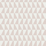 Trapez Petal geometric wallpaper by Boråstapeter for Schumacher, shown in a modern interior with a white cabinet and brown chair.
