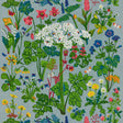 Aurora Mural by Boråstapeter for Schumacher, a vibrant multicolored floral wall mural featuring blooming meadow flowers and cow parsnip.