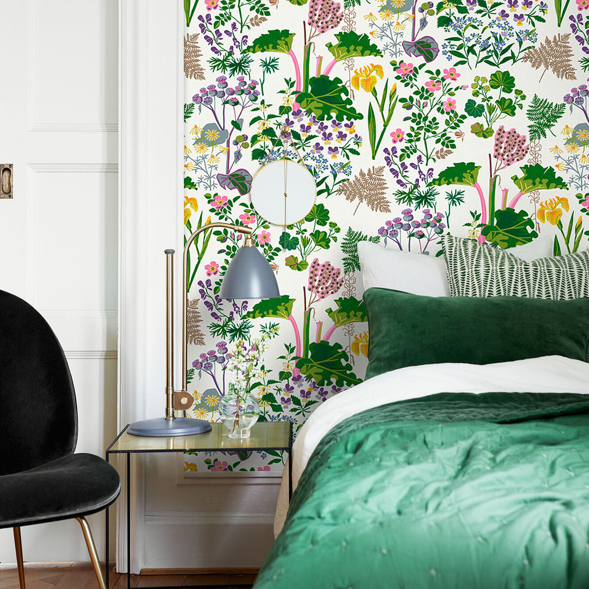 RABARBER Ivory Multi Botanical Wallpaper by Boråstapeter – Schumacher 1792