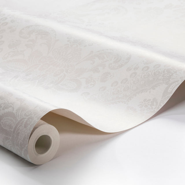 Boudoir Medallion Grey by Boråstapeter Elegant Paisley Medallion Wallpaper – Schumacher 1918
