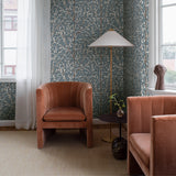 Korgpil Mural Blue by Boråstapeter Botanical Wallpaper – Schumacher 1957