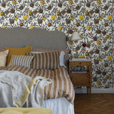 Granatapple Slate and Ochre by Boråstapeter Scandinavian Pomegranate Wallpaper – Schumacher 1959