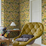 Ros Och Lilja Ochre by Boråstapeter Scandinavian Floral Wallpaper – Schumacher 1963