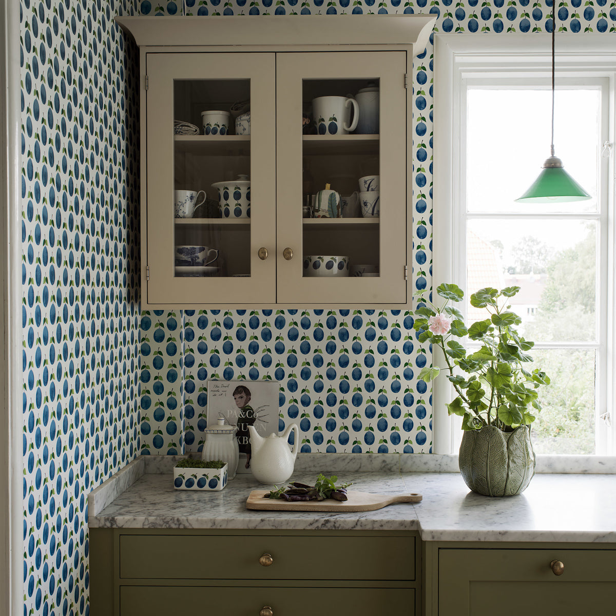 Prunus Blue by Boråstapeter Vintage Scandinavian Plum Wallpaper – Schumacher 1974