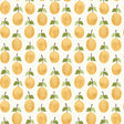 Prunus yellow wallpaper by Boråstapeter for Schumacher, featuring whimsical vintage plums in a cheerful retro style.