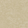 Grazia wallpaper in parchment by Boråstapeter for Schumacher, featuring whimsical garden and surrealist faces in a neutral palette.