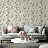 Celine Pink by Arthouse Courtyard Garden Wallpaper – Brewster Home Fashions AH924907