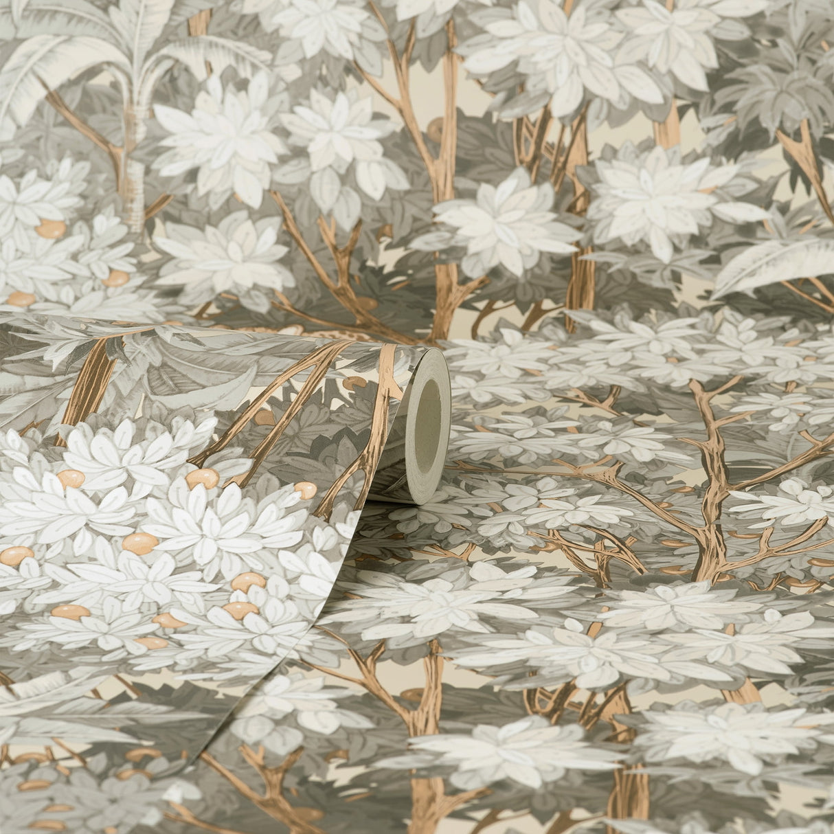 Kamali Neutral by Fine Decor Leopard Trees Wallpaper – Brewster Home Fashions FD43815