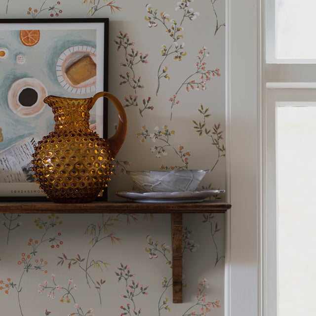 Gräng Bone by Boråstapeter Classic Nordic Floral Wallpaper – Schumacher 2001