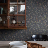 Gräng Charcoal by Boråstapeter Classic Nordic Floral Wallpaper – Schumacher 2004