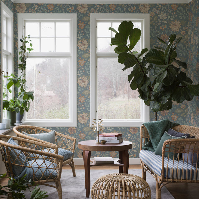 Alicia Slate Floral Wallpaper by Boråstapeter – Schumacher 2005