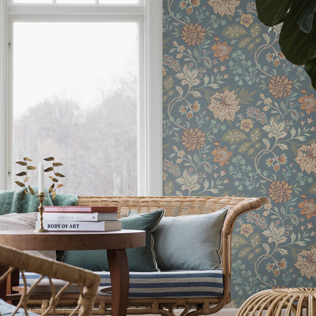 Alicia Slate Floral Wallpaper by Boråstapeter – Schumacher 2005