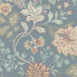 Alicia wallpaper by Boråstapeter for Schumacher in Slate, featuring a stylized floral pattern with blue and neutral tones.