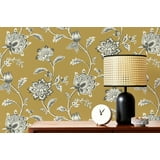 Juliette Mustard by Fine Decor Jacobean Wallpaper – Brewster Home Fashions FD43450