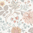 Alicia wallpaper by Boråstapeter for Schumacher, featuring a stylized floral pattern in sage and pastel tones.