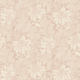 Acanthus Garden blush floral wallpaper by Boråstapeter for Schumacher, featuring elegant blooming flowers and leaves in a classic pattern.