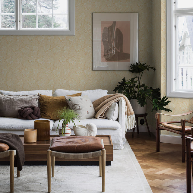 Acanthus Garden Buttercup by Boråstapeter Classic Floral Wallpaper – Schumacher 2012