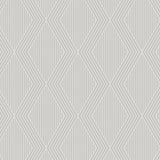 GARBO wallpaper in Bone by Boråstapeter for Schumacher, geometric trellis pattern, modern Art Deco style.