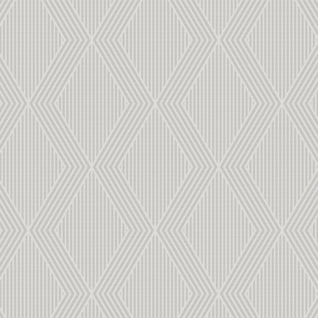 GARBO wallpaper in Bone by Boråstapeter for Schumacher, geometric trellis pattern, modern Art Deco style.