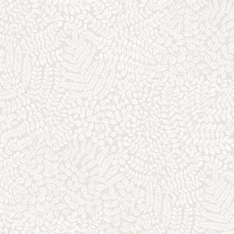 Bladverk Stone by Boråstapeter, a Scandinavian botanical wallpaper with delicate leaves in a midcentury modern style.