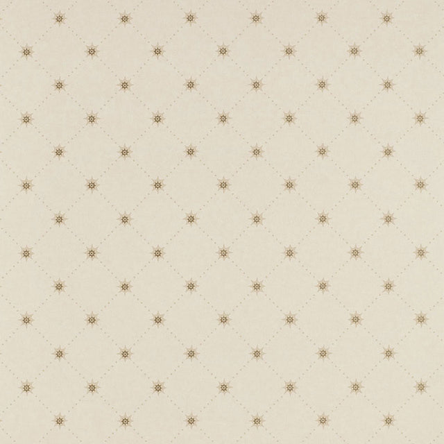 Cooper Star Alabaster wallpaper with a classic star and lattice pattern on a dappled ground by Schumacher.