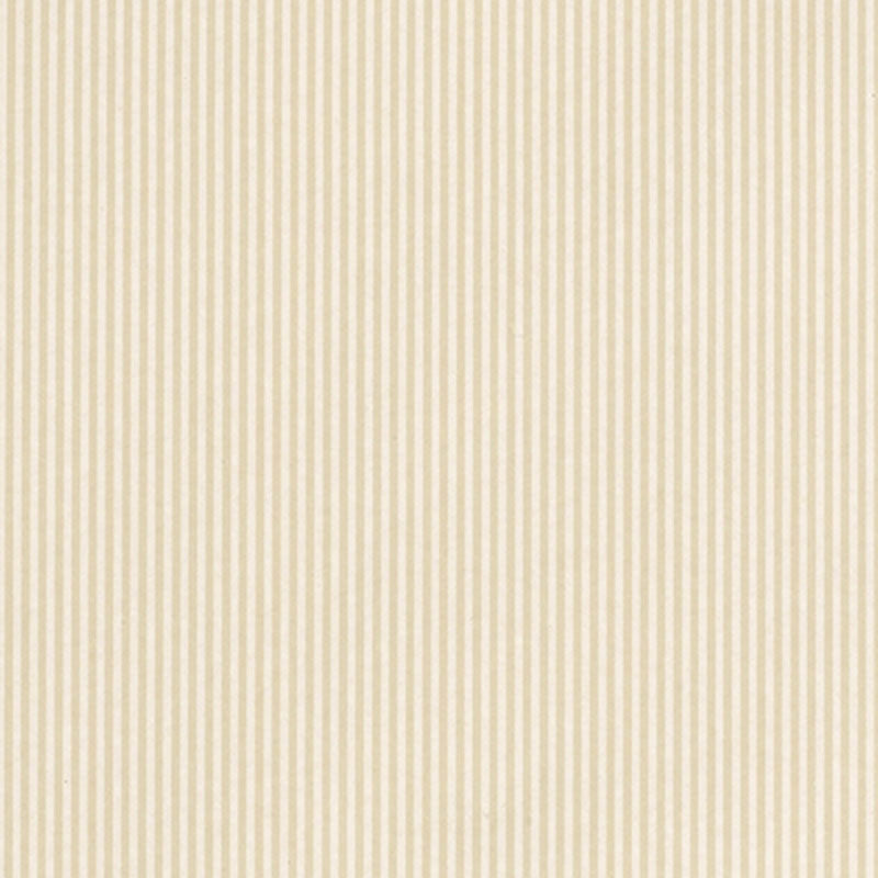 Newport Stripe Oyster wallpaper with classic narrow pinstripes in a neutral beige and cream colorway by Schumacher.