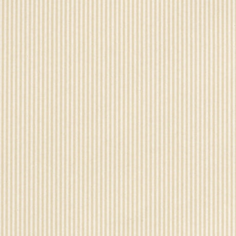 Newport Stripe Oyster wallpaper with classic narrow pinstripes in a neutral beige and cream colorway by Schumacher.