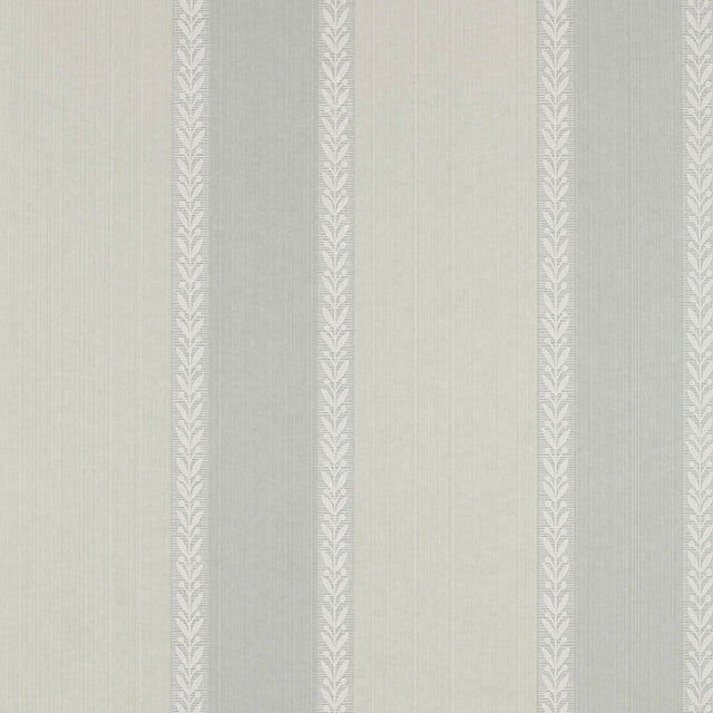 Bayberry Stripe wallpaper in Water Blue by Schumacher, featuring a classic vertical stripe pattern in soft blue and neutral tones.