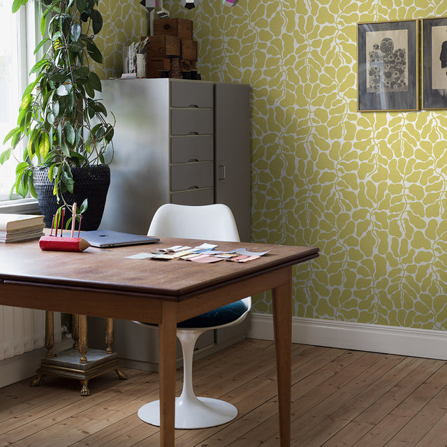 My Secret Garden Ochre by Boråstapeter Bold Botanical Wallpaper – Schumacher 2074