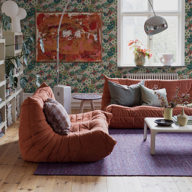 Kvackstepp Multi by Boråstapeter Whimsical Floral Animal Wallpaper – Schumacher 2086