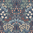 Blomstervall wallpaper by Boråstapeter for Schumacher, featuring a stylized Swedish meadow floral pattern in midnight multi colors.
