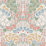 Blomstervall wallpaper by Boråstapeter for Schumacher, a stylized Swedish meadow floral pattern in multi-color.