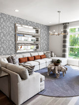Leaf Trail Metallic Silver by Essential Textures Botanical Vine Wallpaper – Etten Studios 2231108