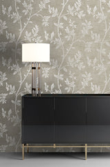 Leaf Trail Metallic Taupe by Essential Textures Botanical Wallpaper – Etten Studios 2231118