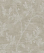Leaf Trail botanical wallpaper in metallic taupe with trailing leaf design