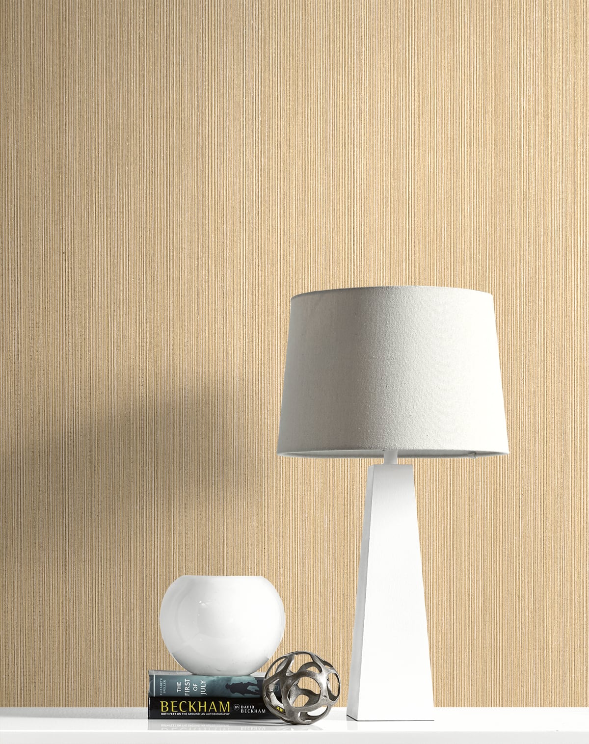 Natural Stria Champagne and Glitter by Essential Textures Textured Glitter Wallpaper – Etten Studios 2231703