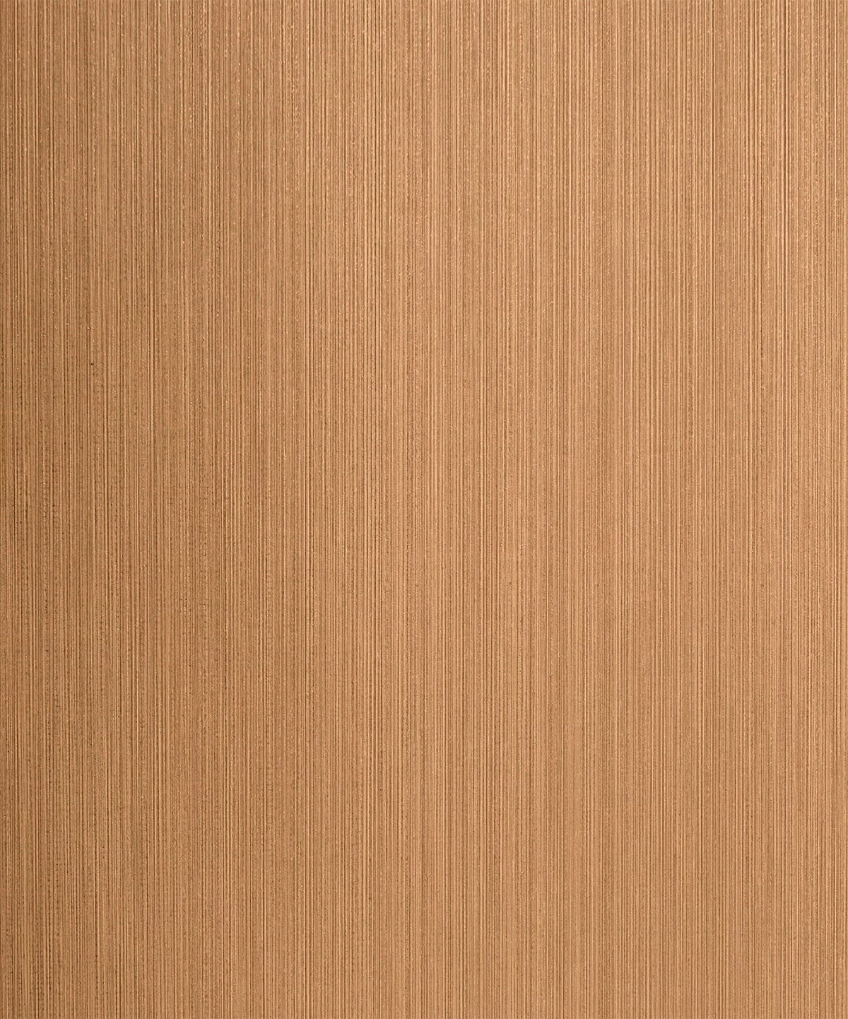 Natural Stria wallpaper in terra cotta with glitter finish, fine vertical stria texture.