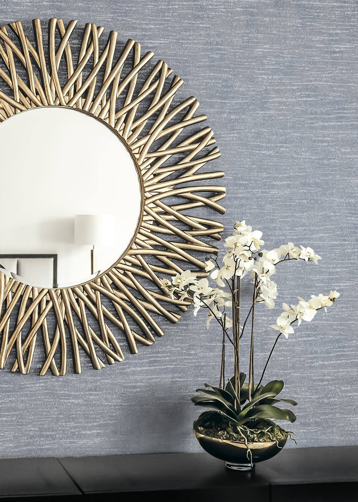 Bark Texture Metallic Slate Blue by Essential Textures Faux Bark Texture Wallpaper – Etten Studios 2231808