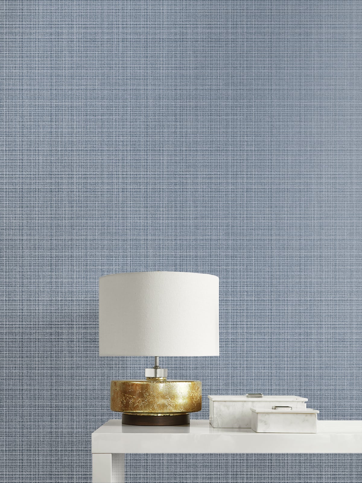 Crosshatch Linen Metallic Slate Blue by Essential Textures Faux Linen Wallpaper – Etten Studios 2231902
