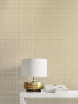 Crosshatch Linen Metallic Khaki by Essential Textures Textured Wallpaper – Etten Studios 2231905