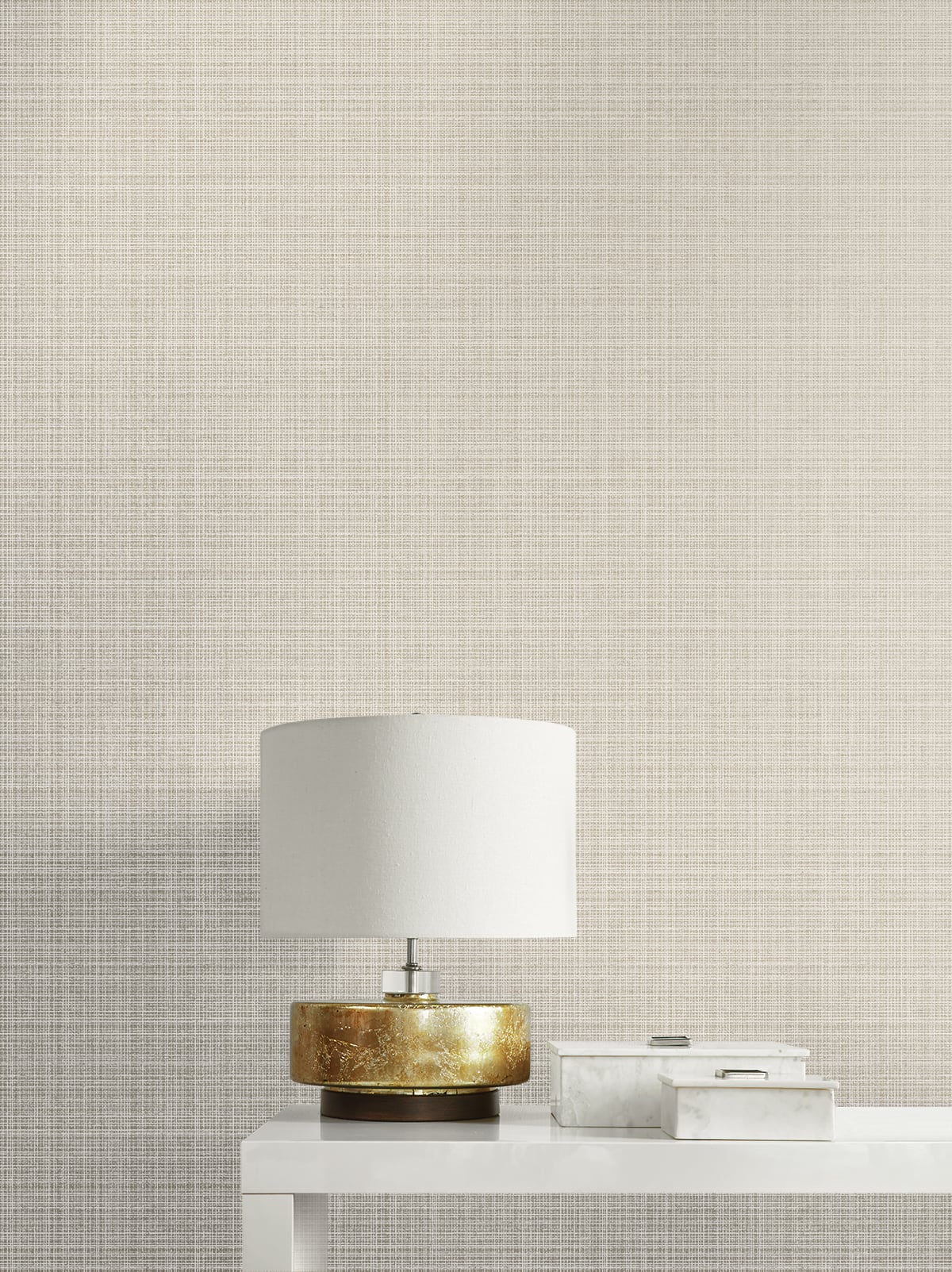 Crosshatch Linen Metallic Greige by Essential Textures Faux Linen Texture Wallpaper – Etten Studios 2231913
