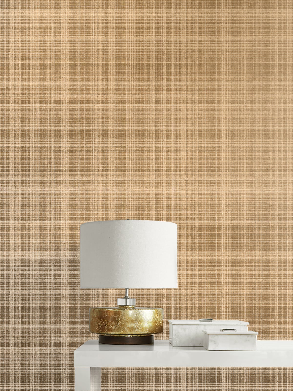 Crosshatch Linen Antique Brass Metallic by Essential Textures Linen Texture Wallpaper – Etten Studios 2231915
