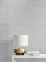 Crosshatch Linen Metallic Silver by Essential Textures Faux Linen Wallpaper – Etten Studios 2231917