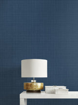 Crosshatch Linen Metallic Storm Blue by Essential Textures Textured Wallpaper – Etten Studios 2231922